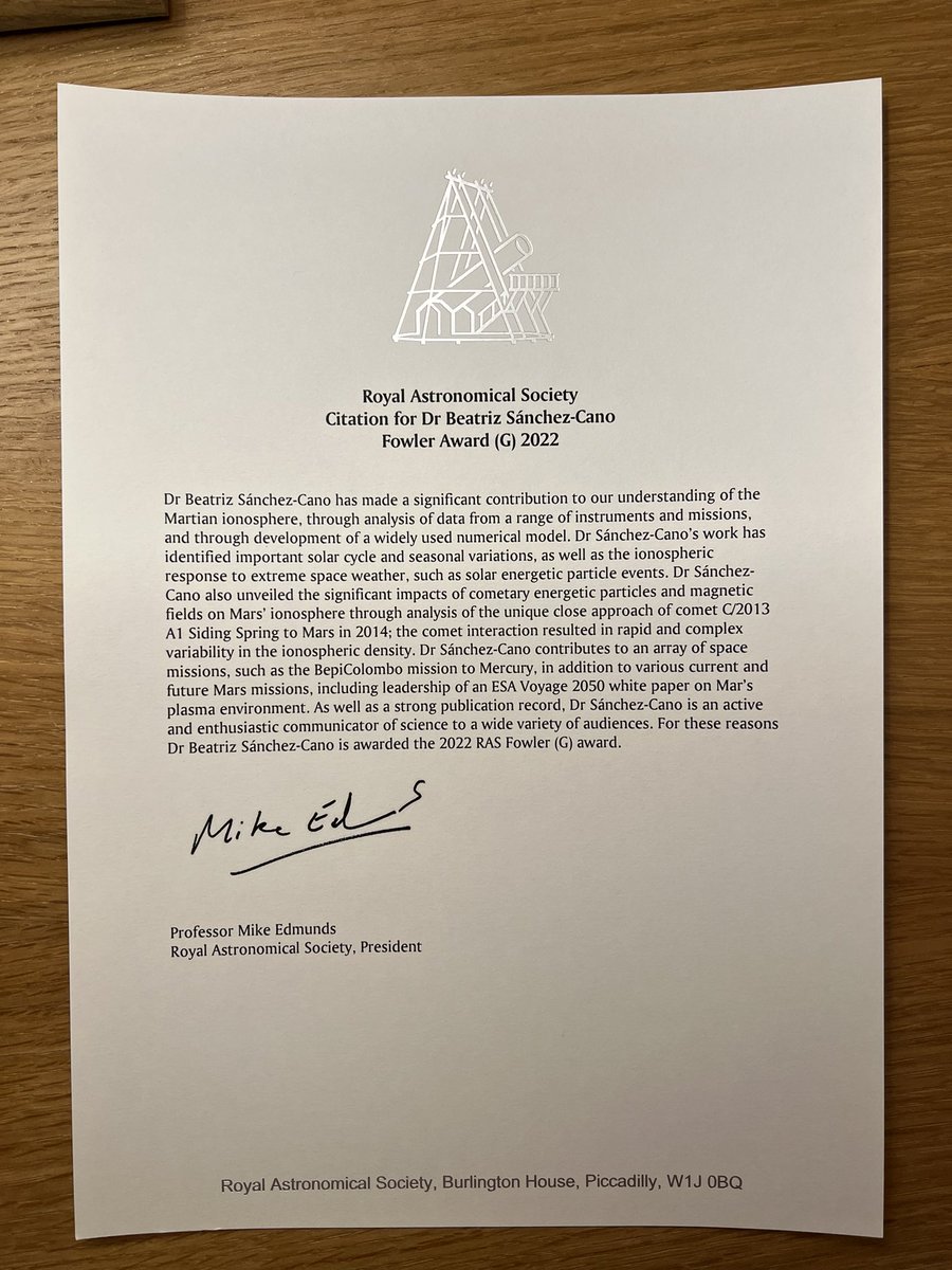 Beatriz Sánchez-Cano (@bscredrojo) on Twitter photo I think I need one of the nicer frames for this lovely piece! Thank you so much <a href="/RoyalAstroSoc/">Royal Astronomical Society</a> #NAM2022 and all my wonderful UK colleagues! I had a lovely night that will remember forever and I’m looking to see all the pics!! 🥂💫✨ I think I need one of the nicer frames for this lovely piece! Thank you so much <a href="/RoyalAstroSoc/">Royal Astronomical Society</a> #NAM2022 and all my wonderful UK colleagues! I had a lovely night that will remember forever and I’m looking to see all the pics!! 🥂💫✨