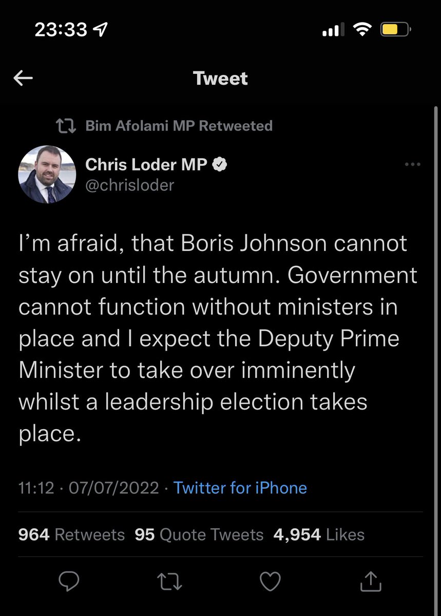 BPCP91's tweet image. Did @BimAfolami not state on on #bbcqt that Boris should stay on as we must have a transition period yet he retweeted this. He is a clear hypocrite has clearly no idea what he is saying either! All this talk of Democracy is rubbish the only clear democratic choice now is a GE