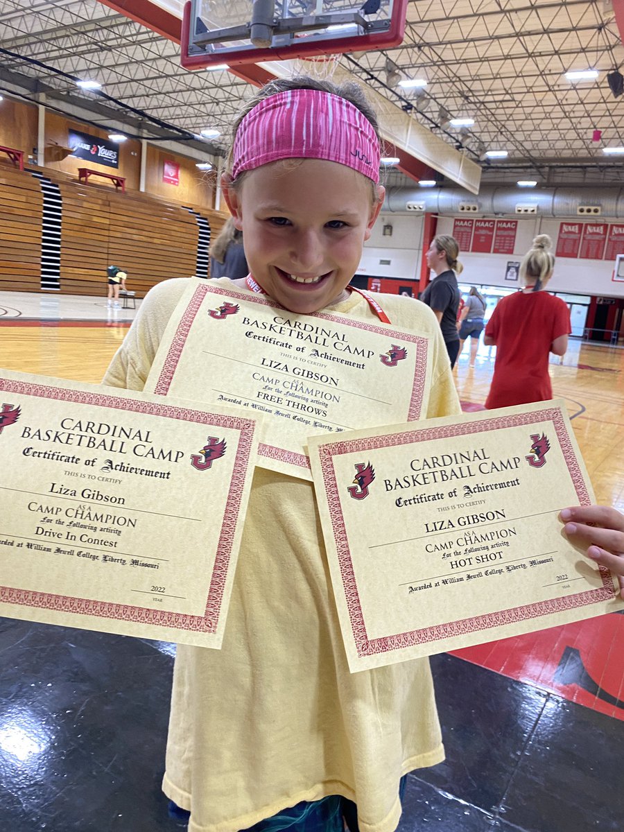 Thanks <a href="/Jewell_WBB/">William Jewell Women’s Basketball</a> and <a href="/WJCVolleyball/">William Jewell Volleyball</a> for an AWESOME week of camp! Liza had a great time!