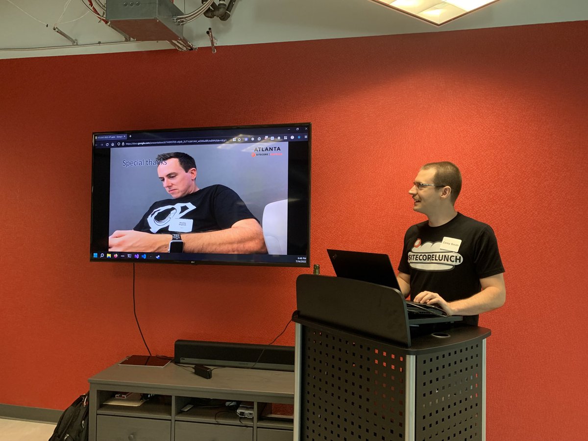 ainehra's tweet photo. Giving thanks to our organizer who couldn’t attend in person. ⁦@MartinREnglish⁩ you will be missed. ⁦@AtlantaSitecore⁩ #sitecore https://t.co/Uor00FhV6U