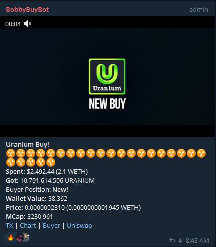 Another new investor has joined us, just one more of many to come!

LOVE SEEING OUR #URANIUM COMMUNINTY GROW!

COME JOIN US - t.me/Uranium_ETH 

#DREFI #ETH