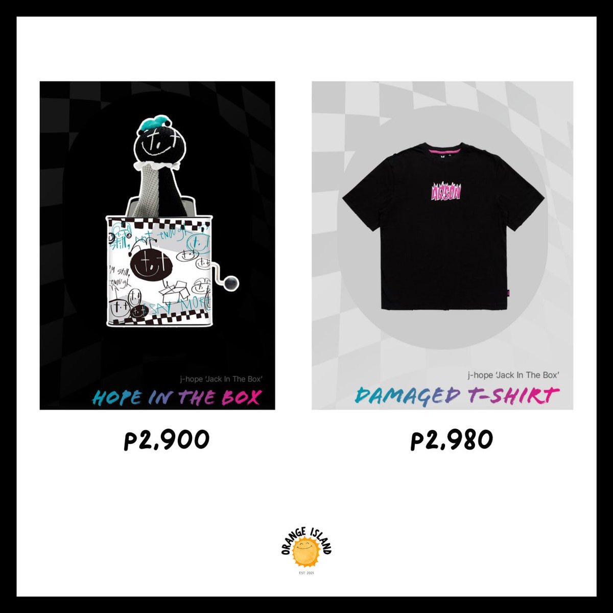 orangeislandph's tweet photo. WTS LFB / PH GO / HELP RT

JHOPE Jack In The Box Official Merch

🏷 Prices in the photos  + LSF

📦 NORMAL ETA 

🗓 DOP: 50% DP, balance in 4 weeks 
🗓 DOO: until sold out

order form: https://t.co/wBjz5uHmRa

#OIPH_GO https://t.co/eESbDDNMa4
