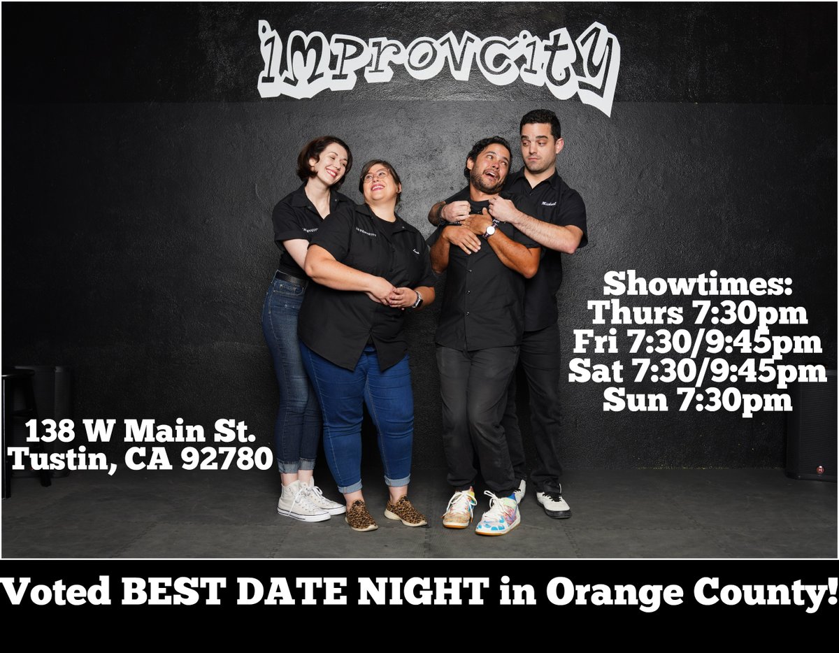 Bring that someone special and share a laugh! #improv #orangecounty #comedy #tustin