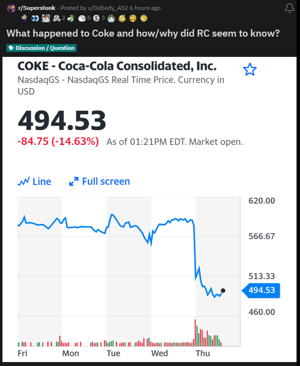benwehrman's tweet photo. π€ #GME #COKE #ETFuckery https://t.co/qifPo8qZzu