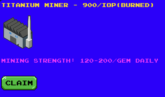 iotexpunks's tweet photo. The EXTREMELY high output Titanium Miner is now available for claiming in #machinelands! 🤖🤖

This new Miner has 120-200 💎 output in game! 

$iotx #iotex #iotx #gamefi #gaming #metaverse https://t.co/dRmAp7FkeI