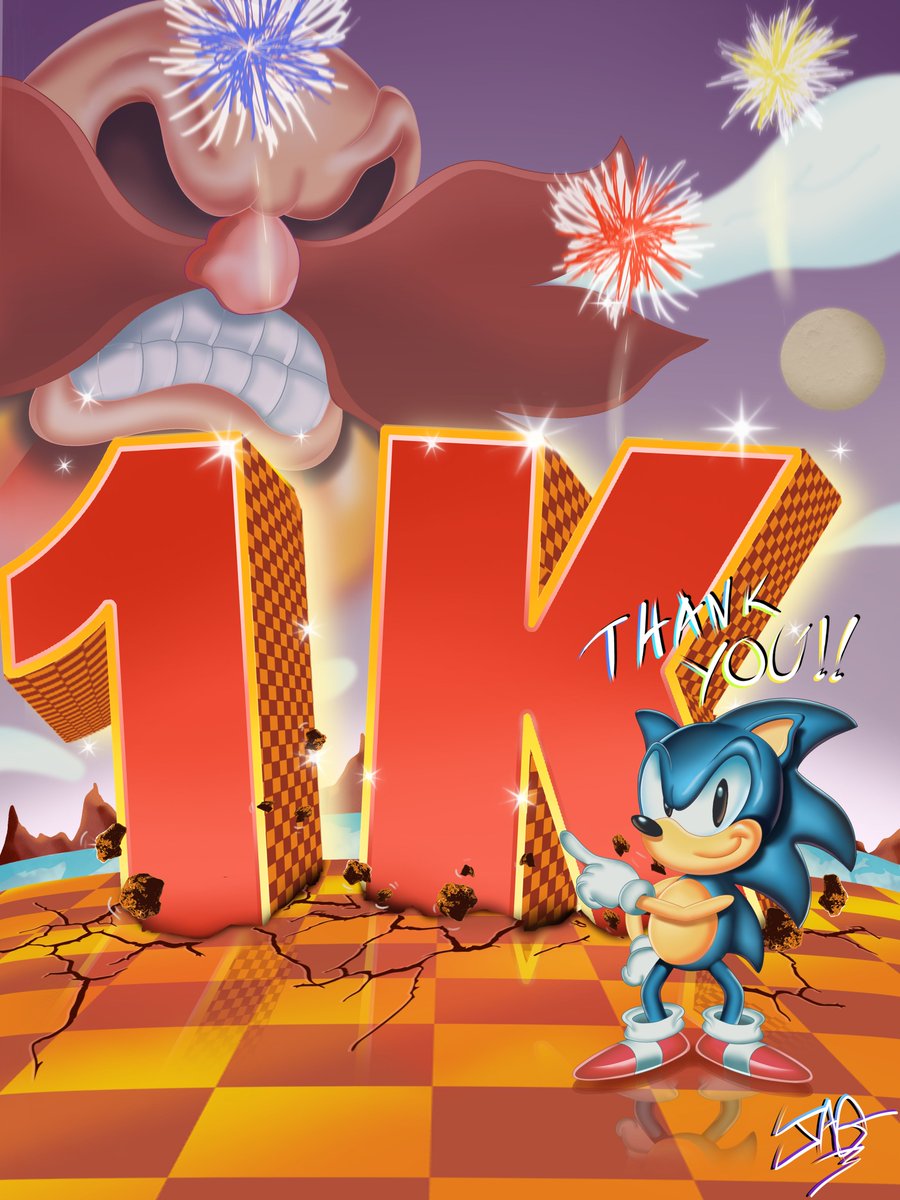 THANK YOU GUYS,!!! THANK YOU FOR MOTIVATING ME AND KEEP MAKING  ART!!!, YOU ARE ALL WAY PAST COOL!!!😄😄😄🥳🥳
#SonicTheHedeghog #americansonic #gregmartinsonic #1k