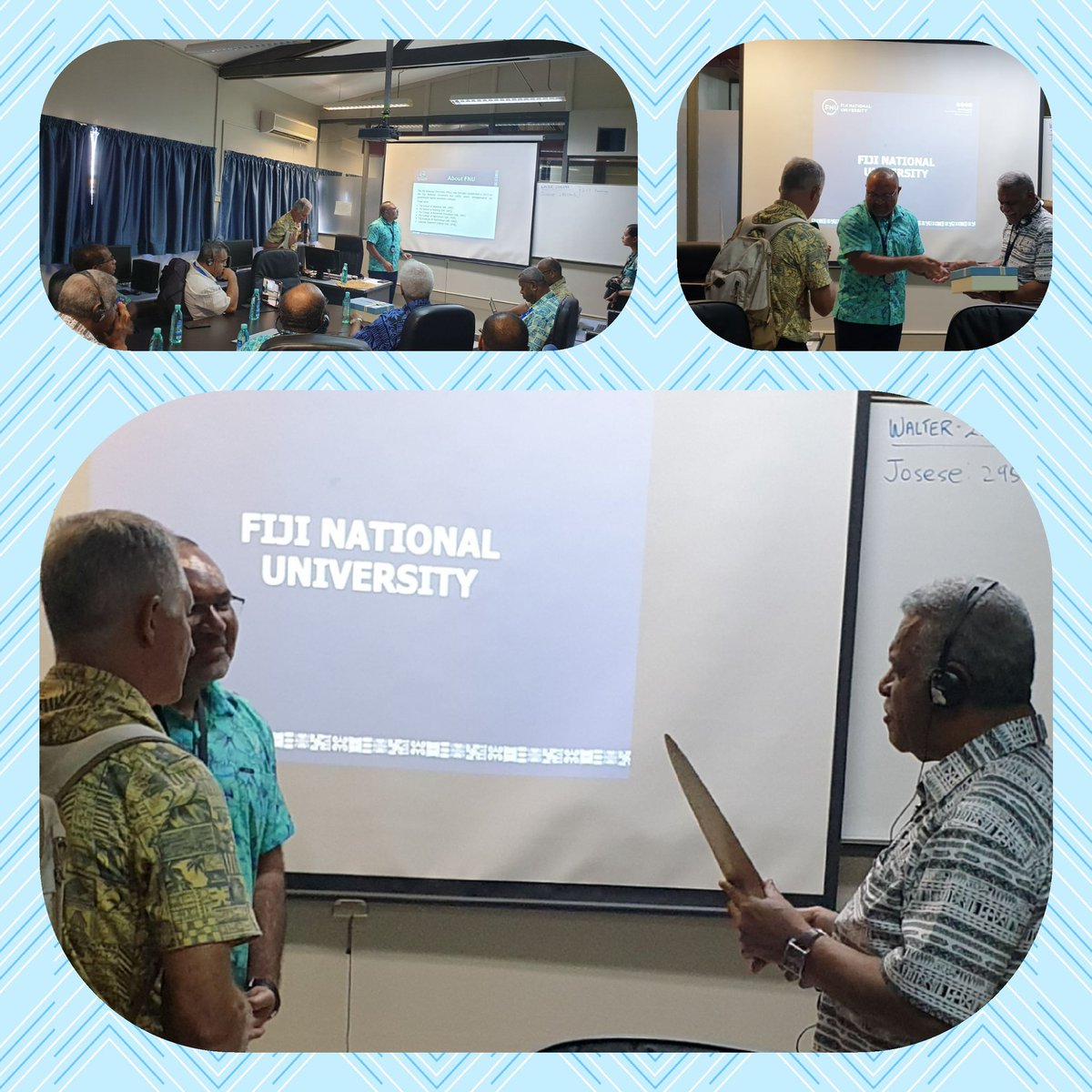 HealthFiji's tweet photo. #HappeningNow Hosting His Excellency & Plenipotentiary the Hon. Mapou, President of New Caledonia @FNUFijiMedical
#HealthResearch
#StudentsExchange
#CoveringFrenchTerritories
@DonaldWilsonFJ @DeanCMNHS @FNUFiji @FijianGovt https://t.co/X5pp5XmrKp