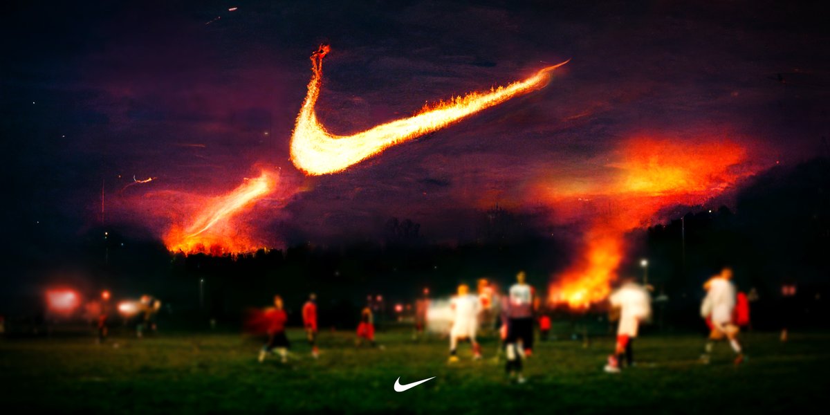 AlejoBergmann's tweet photo. Estoy probando Midjourney, un software de inteligencia artificial enfocado en la creación de imágenes.

Les dejo una serie de gráficas Nike con estéticas muy variadas que estuve haciendo.

Mirá la serie completa y el timelapse acá:
https://t.co/JmH11FwCeS

#midjourney #ai #nike https://t.co/iM5cK0T5RX