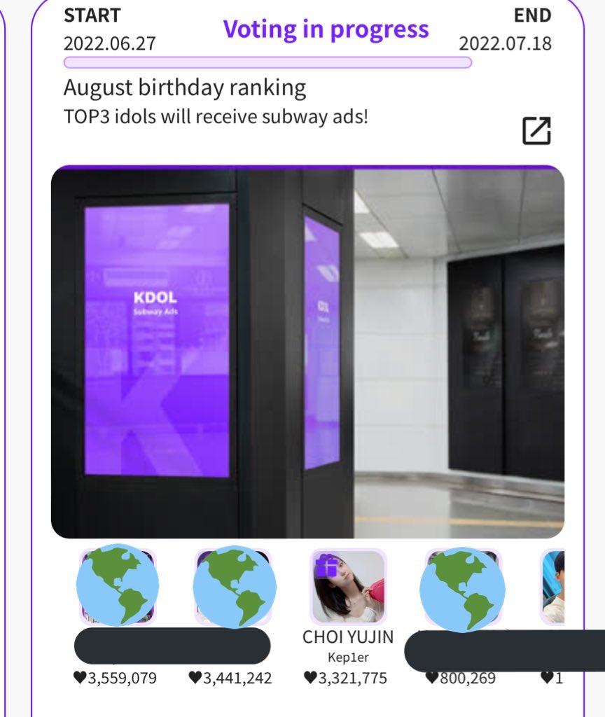 [🗳]

We’re back to rank 3 on Kdol! dont forget to vote daily and save hearts too.

🔗kdol.me/r/cyfsftxt

#CHOI_YUJIN #최유진 #씨엘씨 #CLC #Kep1er #케플러 <a href="/official_kep1er/">Kep1er</a>