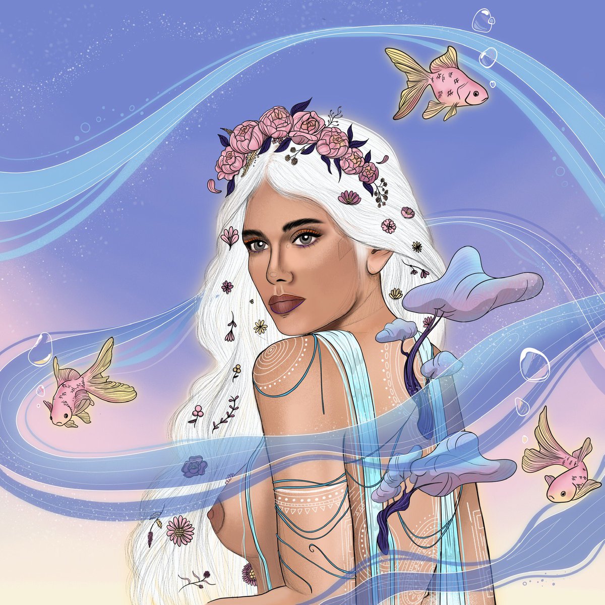 The Ocean and its waves inspire me, reminding me of endless possibilities, the breeze whispering in my ear, draw create paint…🌊💙

🔵 “Aurora”, Releasing Her Burdened Thoughts - Sold 💙

🔵 “Daughter of Earth” 💙
<a href="/Nhefertiti/">Nhefertiti I NFTNYC 2025</a> x <a href="/Mahsa_se_nft/">Mahsa Se</a> 

#nftart #nftcommunity