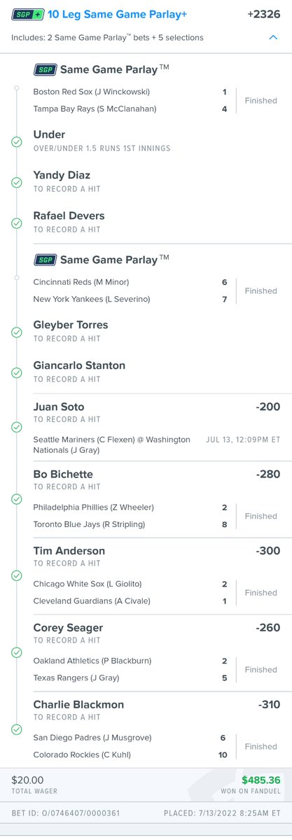 TheNoiseGroup's tweet photo. @TheProfessor305  used your hot hitters sheet and the NRFI to place this beautiful ticket https://t.co/Ndn0HLpTme