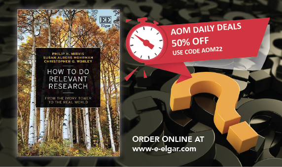 Elgar_Business's tweet photo. Today's Daily Deal @Aom_Connect #AOM2022 
Save 50% on How to do Relevant #Research by Philip MIrvis @babson Susan Albers Mohrman @USC  @USCMarshall and Christopher G. Worley @TheAgileOrg  @GraziadioSchool
Free chapter👉https://t.co/KTSBYPZVw8
Get the book👉https://t.co/I3E7QcP2b6 https://t.co/WycsFwDdIs