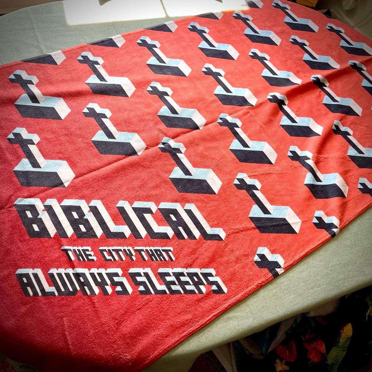 Get wet. Get weird! Spend your summer in The City That Always Sleeps with these lovely 30” x 60” limited edition Beach Towels

$50 CDN plus shipping 

DM to preorder!