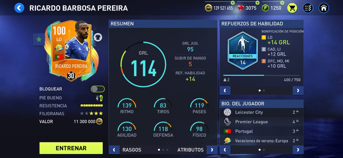 RodrigoRecords's tweet photo. Ricardo Pereira y Timothy Castagne en Rango 30 #FIFAMobile @Adr1anefYT @HDWolvie @elPibeGames @jesus_lpa https://t.co/01cZk9WGu0