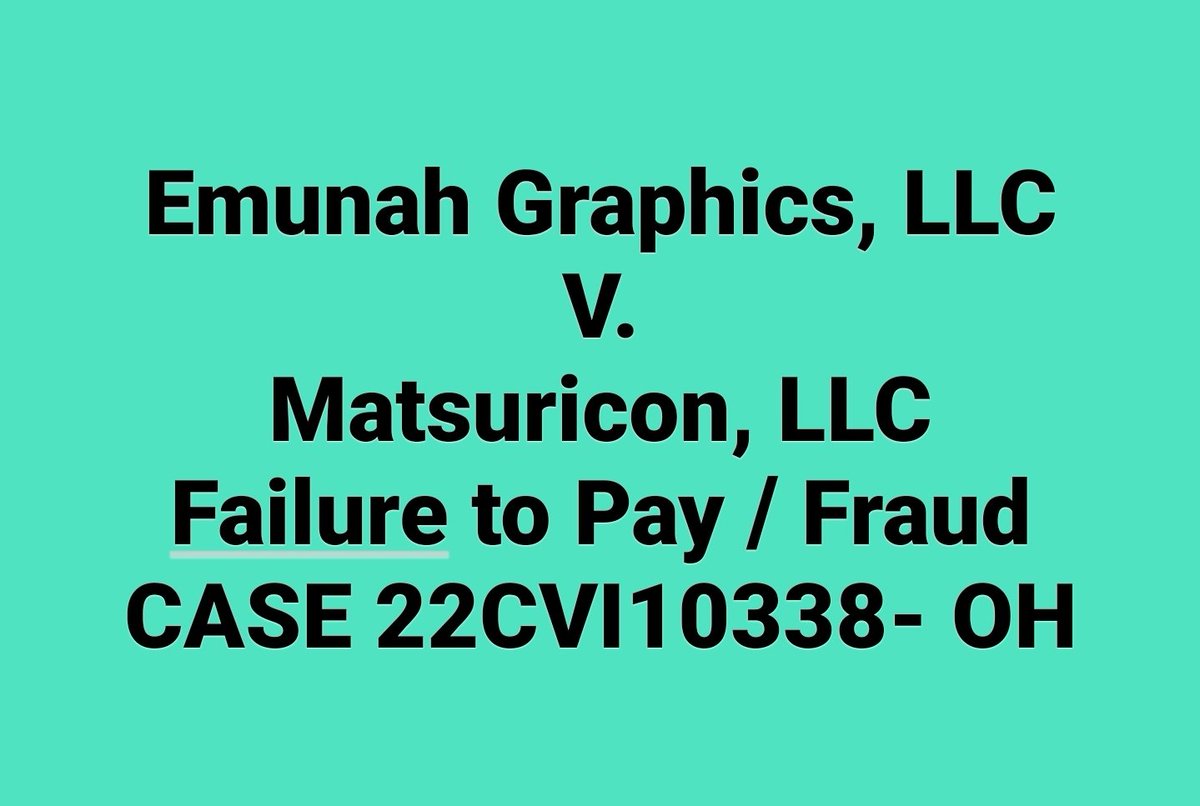 Suing <a href="/Matsuricon/">Matsuricon</a> is a matter of public record. They strung us along for 9 months and failed to pay or contact us to resolve. What they don't want you to know #matsuricon22 #anime #animeexpo #animecon #cosplay #otaku #matsuricon #manga #smallbusiness #conventions #thatumbrellaguy