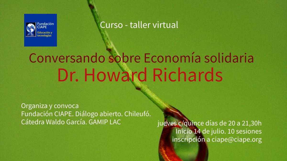 CIAPE's tweet photo. #CIAPE hoy comenzando un nuevo #curso virtual sobre #Economía Solidaria https://t.co/lr04TcZaxZ