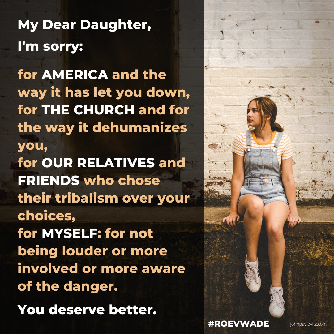 johnpavlovitz's tweet photo. 'An Apology to My Daughter'

https://t.co/iHCwFAUs9f https://t.co/YaUwbEtTrH