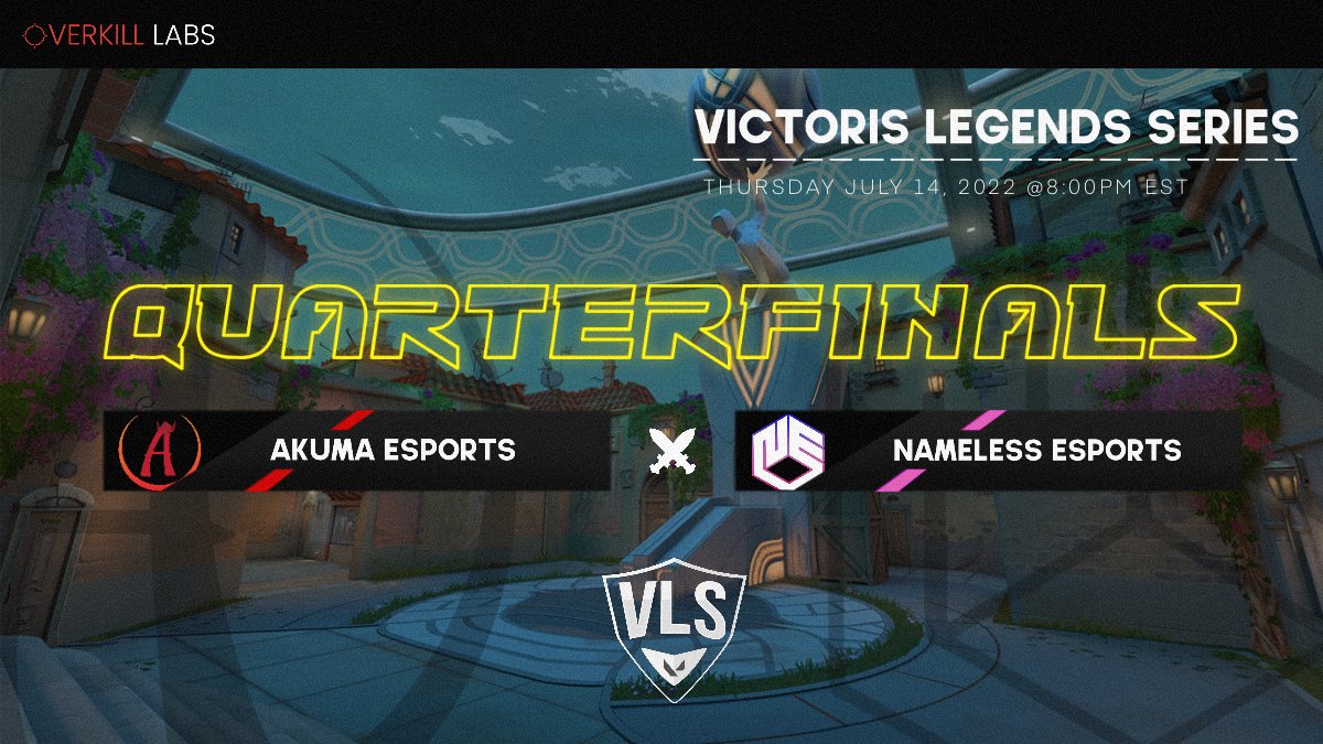 Quarterfinals today in <a href="/VictorisGG/">Victoris Esports</a> as Akuma fights for their finals spot against <a href="/Nameless_LLC/">Nameless Esports</a> ! Cheer for your favorite demons in chat! 😈😈

 📺:twitch.tv/victorisgg2