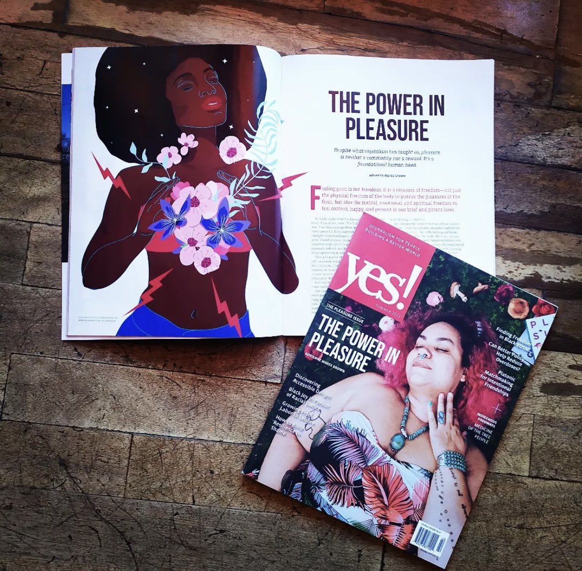 MarlenaAgency's tweet photo. We love seeing our artists in print. Illustration by Elizabeth Montero for @yesmagazine - “The Power of Pleasure”

Photo credit to Elizabeth 🙌
.
.
.
#illustration #editorial #editorialillustration #print #printmagazine #yesmagazine #artistsoninstagram #illustratorsoninstagram https://t.co/rq6qjb6uJu