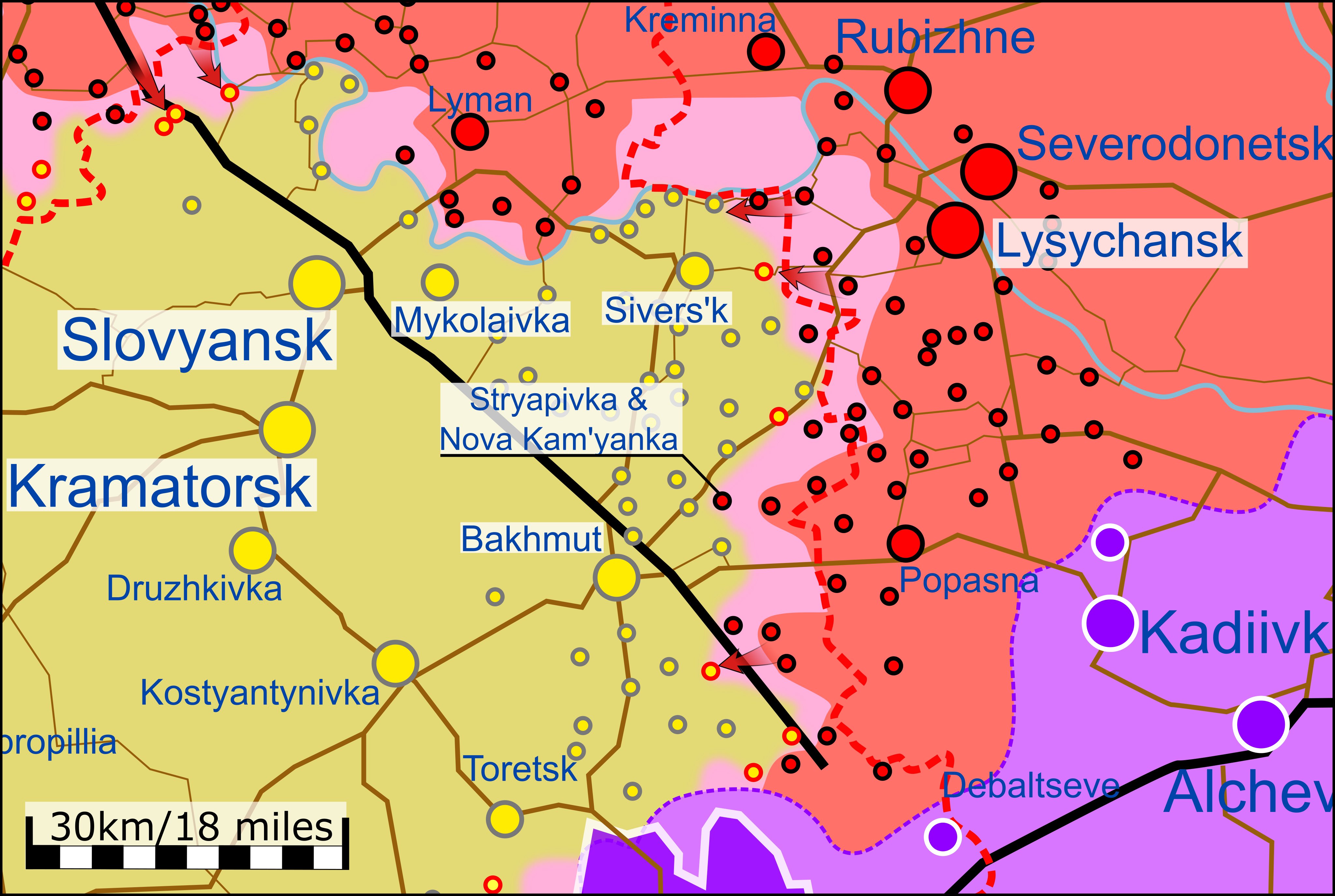 Карта боевых действий на Украине 