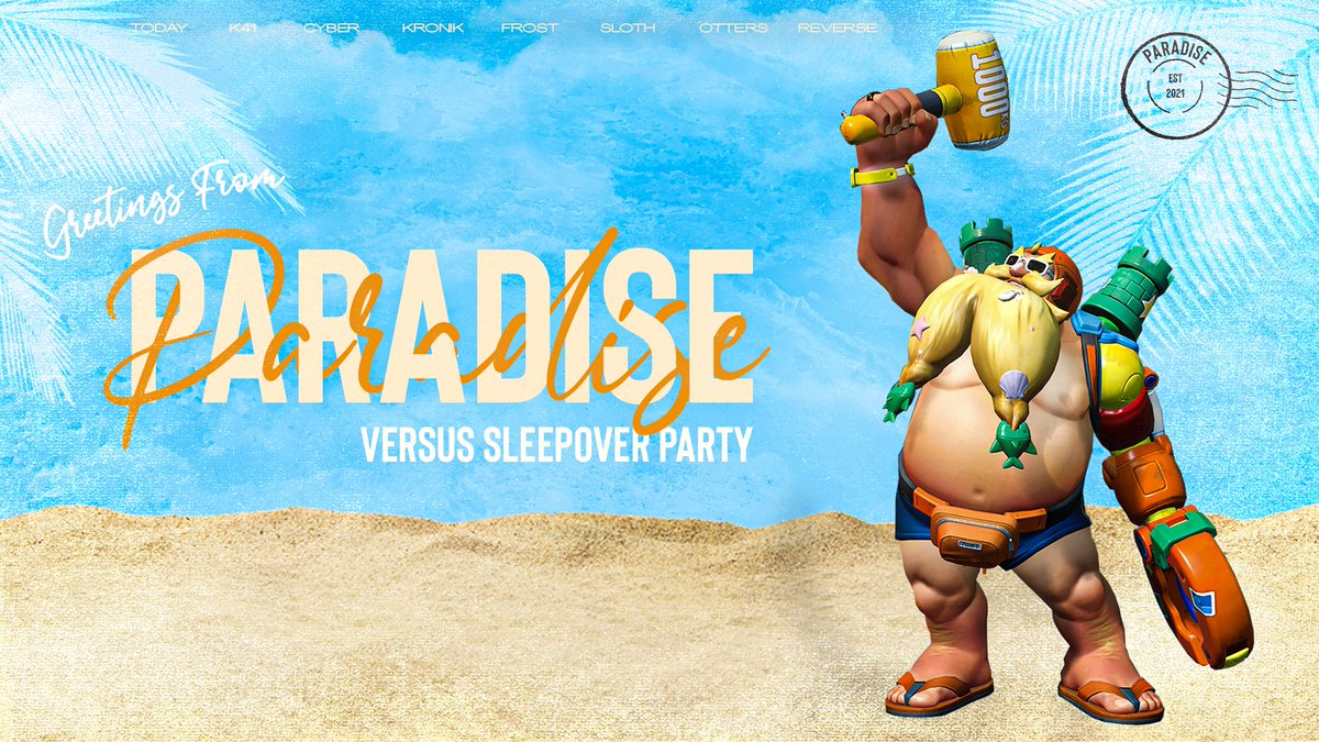 TeamofParadise's tweet photo. Living life in Paradise 🏖️

Day 2 of Contenders Summer Series: Side A begins right now as we take on Sleepover Party! 

🔴 Tune in LIVE right now: https://t.co/TTOF9il56c

#RideTheWave🌊 https://t.co/a4z6j4CpAB