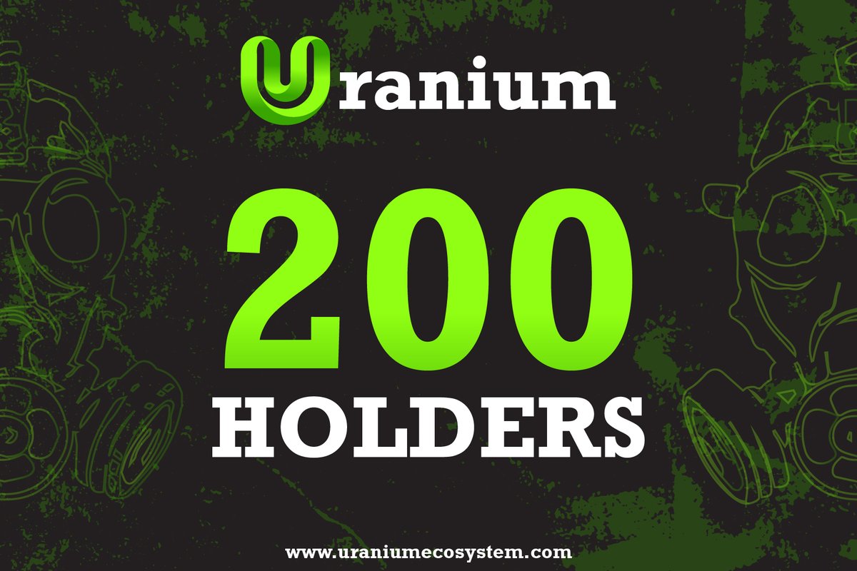 24hrs from launch and our community is building. 

WE NOW HAVE OVER 200 HOLDERS AND STEADILY INCRASING!!! 

Congrats to all our investors, the chart is a true reflection of how hard we are working. If you haven't already come join us - 

t.me/Uranium_ETH 

#URANIUM #DREFI