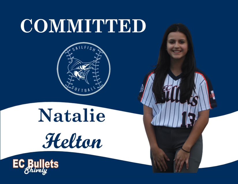 🚨 COMMITMENT ALERT 🚨 huge congrats to <a href="/nataliehelton13/">Natalie Helton</a>, OF and slapper extraordinaire on her commitment to Palm Beach Atlantic! <a href="/SailfishSB/">PBA Softball</a> is getting a good one!