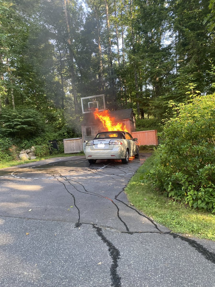 Sherborn Firefighters were sent to a home on Farm Road this evening for a car fire. Engine 4 arrived and was able to knock the fire down before it spread to a nearby shed. C1, Engine 3, Engine 4 &amp; Engine 6 responded.