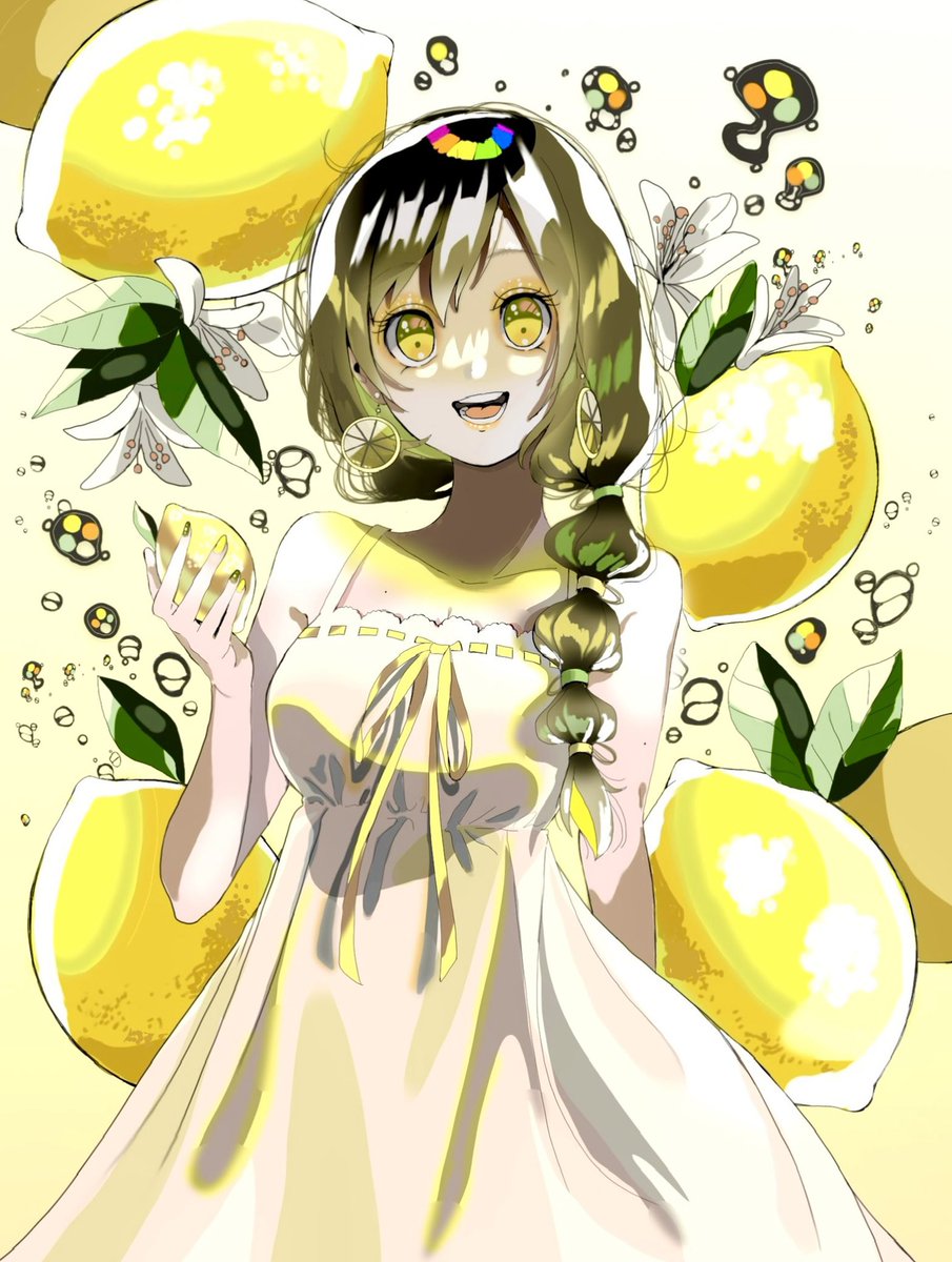 レモンメイキング
🍋🍃

色ラフ→線画→ぺたぺた→完成❗️

#メイキング
#レモン 
