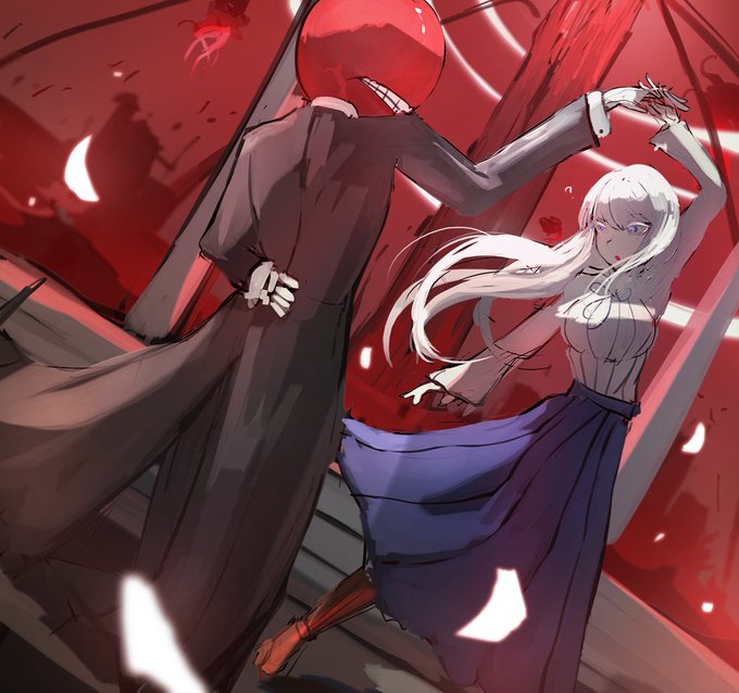 人間が来た/Human is coming
サーティア:どういうこと?空が急に赤くなった
紳士:大丈夫ですよサーティアお嬢さん、ただ...アクイがあるニンゲンが...セメテキタ 