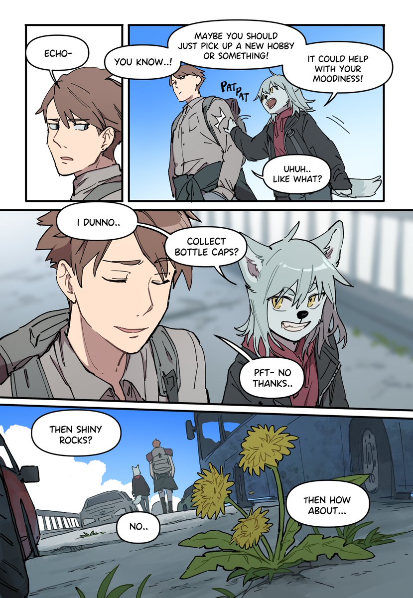 Did a lil 4 page test comic of an older story idea of mine (basically zombie apocalypse but replace zombies with werewolves, and the protag is the only known werewolf that didn't go crazy feral) 🐺 