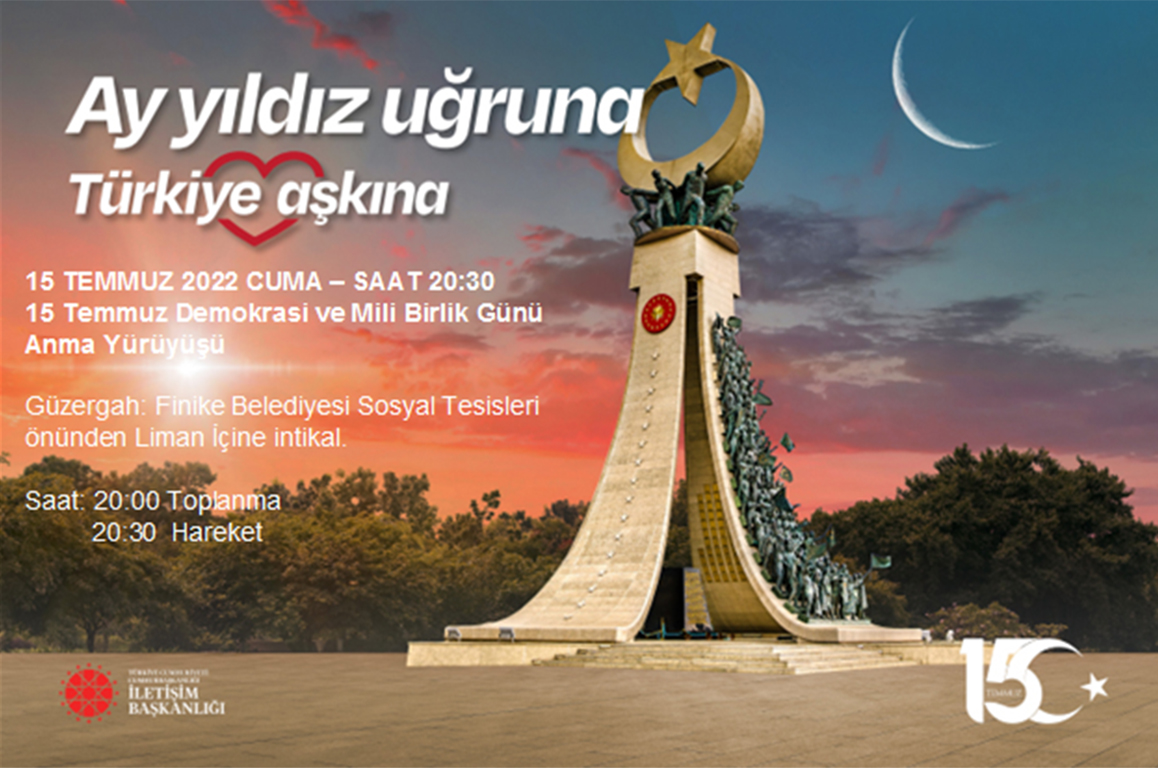 Fnkkaymakamligi's tweet photo. Ay Yıldız Uğruna Türkiye Aşkına,
15 Temmuz Demokrasi ve Milli Birlik Günü Anma Yürüyüşü
📆 15 Temmuz 2022 Cuma günü
⏰ Saat 20.30’da
Tüm halkımız davetlidir.
#AyYıldızUğruna 
#TürkiyeAşkına https://t.co/Ajq7i1hfss