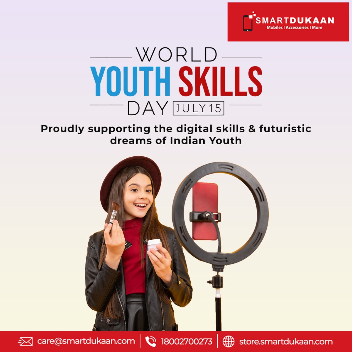 SmartDukaan's tweet photo. SmartDukaan is proud to support the digital skills &amp; futuristic dreams of Indian Youth.

Happy World Youth Skills Day. 

#SmartDukaan #Smartphones #WorldYouthSkillDay #IndianYouth #Youth #WYSD #WYSD https://t.co/qPRXvdHRD2