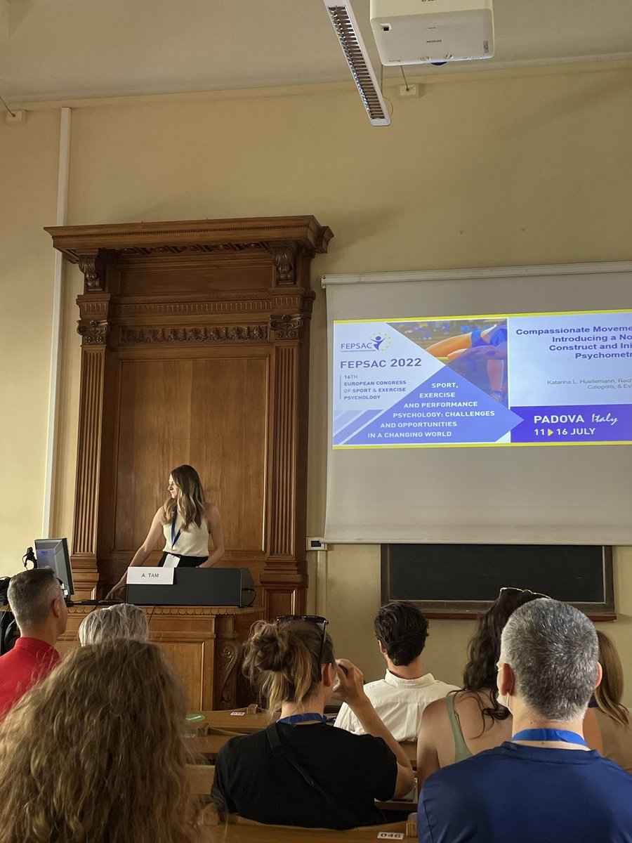 Body Image & Health Research Lab (@bihresearch) on Twitter photo Congratulations to BIH PhD student, @KatarinaHuelle1, on her presentation at <a href="/fepsac2022/">FEPSAC 2022 Padova</a>! She shared insights into the development of a compassionate movement instrument - a novel construct capturing compassionate responding to gendered physical activity stressors. #FEPSAC2022 Congratulations to BIH PhD student, @KatarinaHuelle1, on her presentation at <a href="/fepsac2022/">FEPSAC 2022 Padova</a>! She shared insights into the development of a compassionate movement instrument - a novel construct capturing compassionate responding to gendered physical activity stressors. #FEPSAC2022