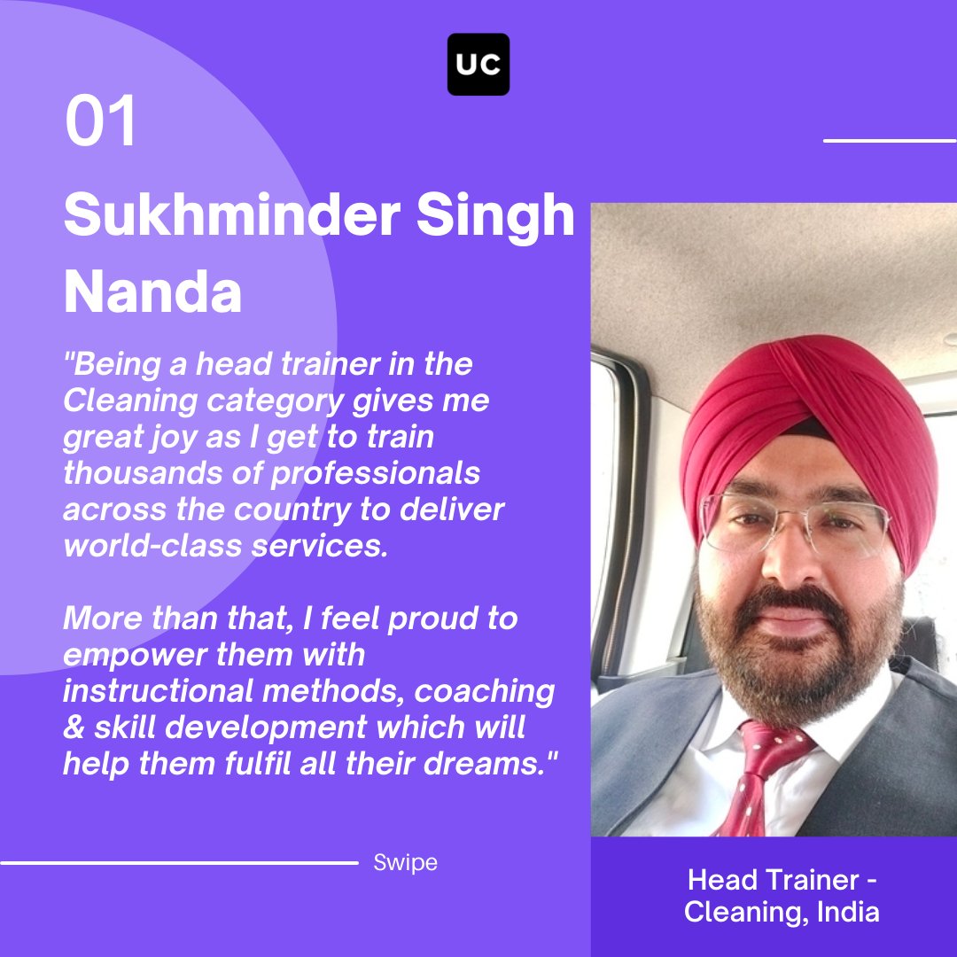 urbancompany_UC's tweet photo. This week we are giving you a tour of what it takes to be a skilled partner at Urban Company & the people who make it happen as one of our key pillars of partner enablement is training & upskilling of our partners.
Meet the Head Trainers of our Home category, India!
#UCUpskill https://t.co/jrffz7bBHy