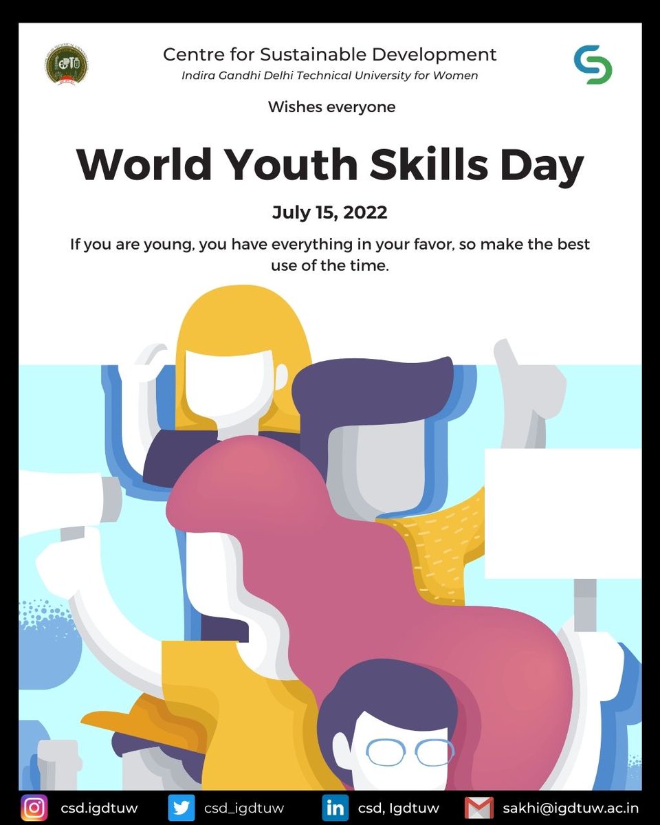 On the occasion of World Youth Skill Day, we need to commit to ourselves that we will constantly learn new things and play our role in the development of the country. 

 Wish you a World Youth Skills Day today!