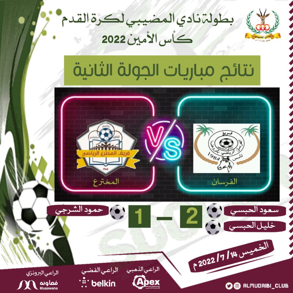 نتائج مباريات أمس الخميس 14-7-2022م
ل #بطولة_نادي_المضيبي_2022

#كأس_الأمين
#نادي_المضيبي