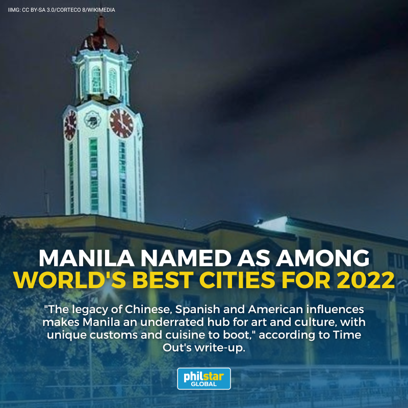 PhilstarNews's tweet photo. MANILA INCLUDED IN WORLD'S BEST CITIES

Manila landed on the 34th spot as one of the best cities in the world for 2022, according to global media corporation Time Out's fifth annual index for city dwellers.

READ: https://t.co/je4Mafesg9 https://t.co/iKYc1qRwVj