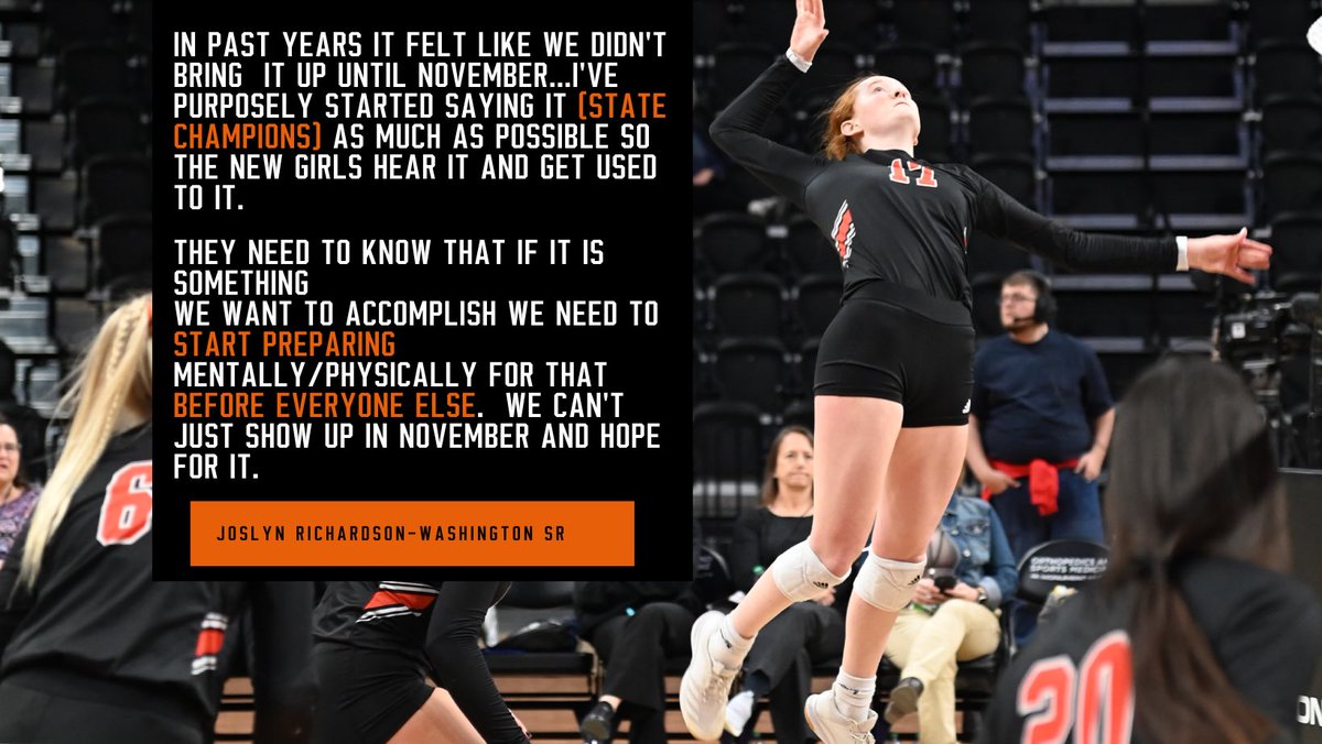 Caught up w <a href="/washington_vb/">WHS Volleyball</a> Sr OH <a href="/joslyn_445/">Joslyn Richardson</a> this week at our camp. She’s sending the message early to the new Warriors that for Nov success they need to start prepping for it now. Expectations still sky high at WHS this Fall