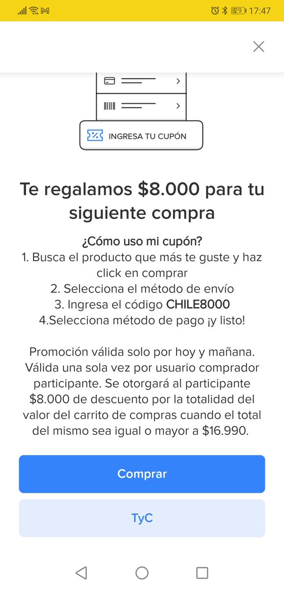 maxcortespineda's tweet photo. @Mercadolibre hola, no puedo aplicar el descuento que me ofrecieron. Hoy vence y no puedo utilizarlo. Alguna explicación? Ya que en la aplicación no dice nada. https://t.co/VsjIWPOY92