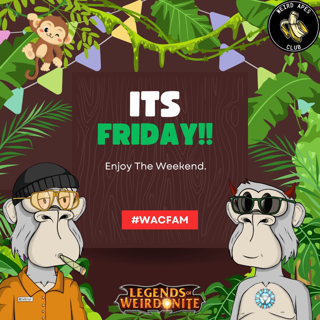 FixBritainNow's tweet photo. Morning #WACFam - Friday is the first day of the weekend :) Time to see friends and family, life is not all about the crypto markets.
#CroFam #WACFam #StaclTheWAC #Cro #Cronos #NFTCommunity #NFT #cronosnft #LegendsOfWeirdonite @WeirdApesClub https://t.co/uN7n1oQ9Q4