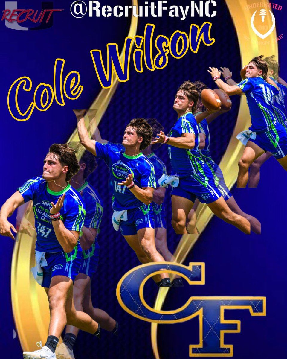 Out of Fayetteville, NC! Cape Fear Colts, QB1, Cole Wilson #7… it’s a Cole, Cole 🌎 <a href="/ColeWilson_7/">Cole Wilson</a> <a href="/EdOBrienCFB/">EdOBrienCFB</a> @AbsoluteAthlet1 #bethehardestworkerintheroom