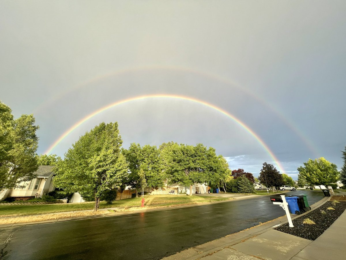 Beautiful double rainbow tonight in Salt Lake County😍🌈🌦