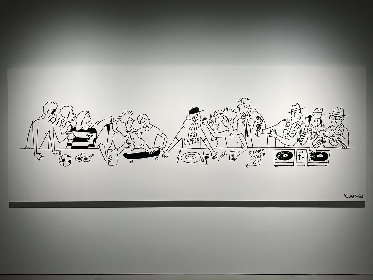 RayJ0704's tweet photo. ようやく���場さんの展覧会にいけた
壁の白と照明が、長場の絵のモノクロォムも合わせて空間全体がもはやアートだった
照明の色が変わればまた違う展示が出来る空間だなー白最強
カフェがお洒落で、お茶したかったなー…
#PINKNUDE
#長場雄
#るーふみゅーじあむ https://t.co/yzqAjalJJt