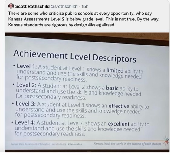 Freedom2LearnKS's tweet photo. Are Kansas schools REALLY failing, like extremist lobbyists suggest? 
In short, NO. Extreme lobbyists rely on confusing standards to further their efforts in collapsing our public schools.
------
#freedomtolearn #SaveOurSchools #ksleg #ksed #edchat #education #teachers #students https://t.co/L9vzUTOUOO