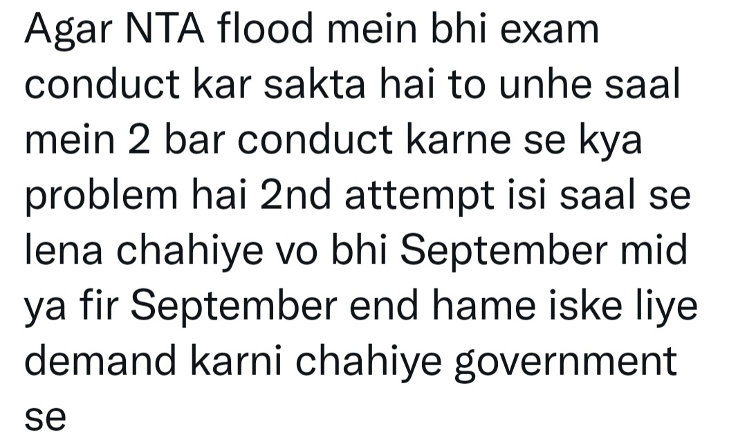 PoshiteUtkarsh's tweet photo. Weather you postpone or give us 2nd attempt #NEETUG22 #NTA #NARENDARA MODI #@dharmendra Pradhan
#neetug2022postpone https://t.co/4kPbJk4x3z