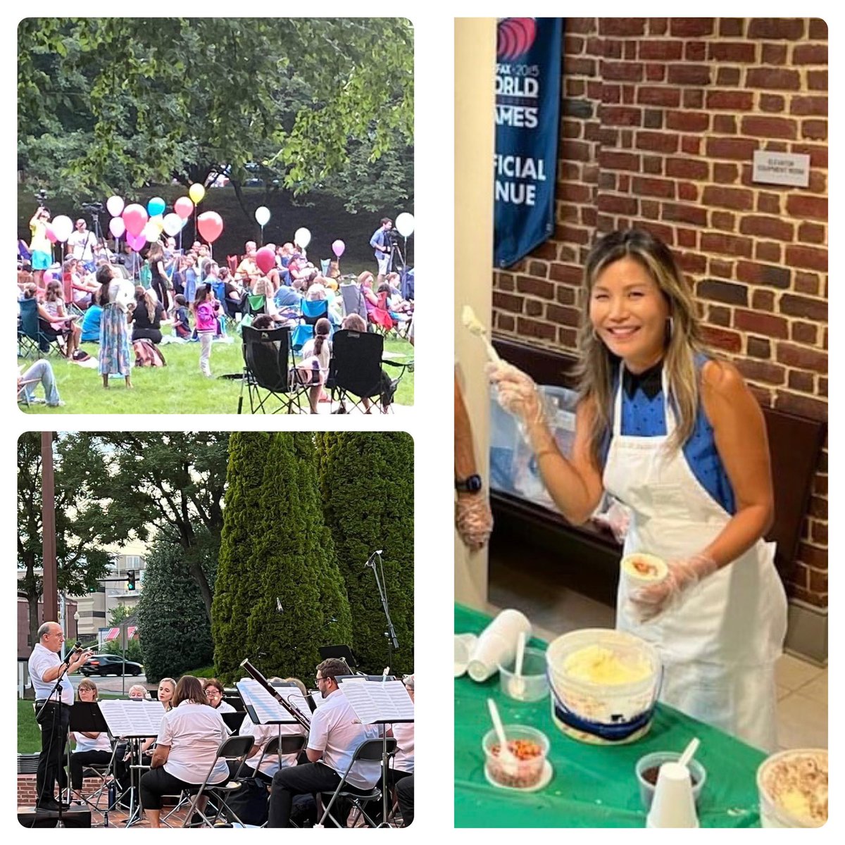 Serving ice cream at the Children’s Concert provided by Fairfax Band. One of many great events we have in the City of Fairfax.