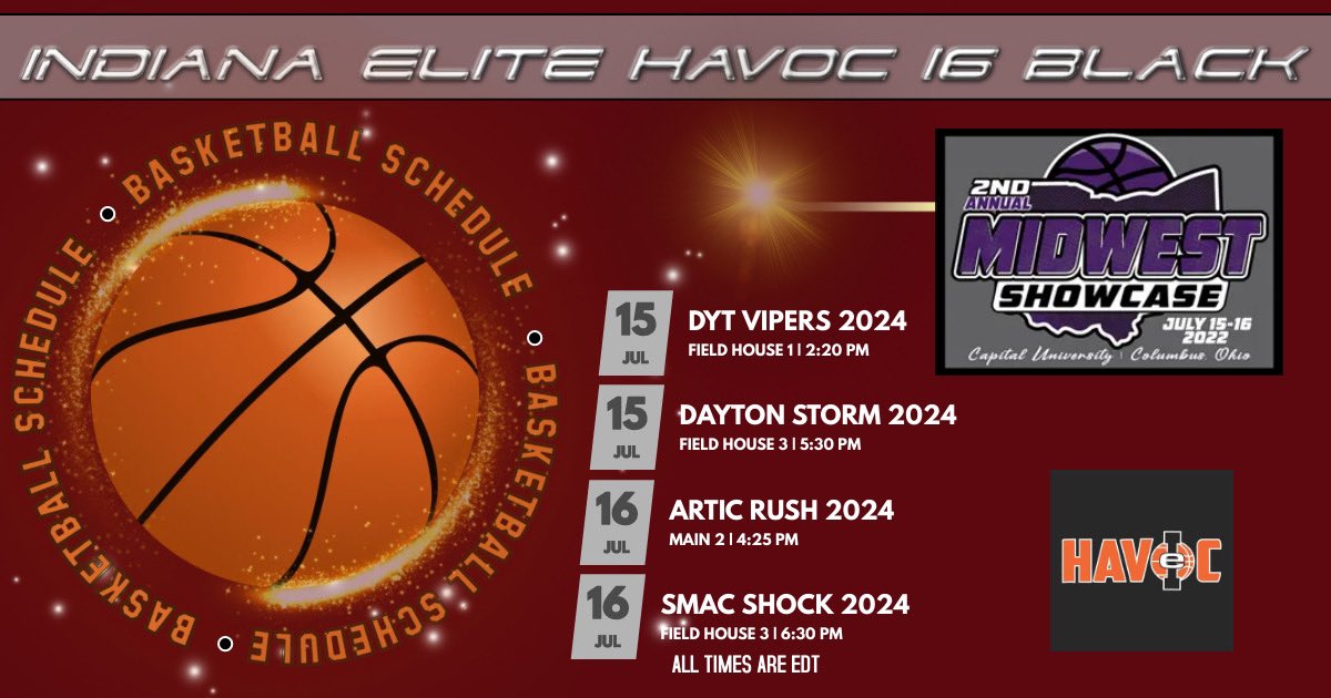 INEliteHavoc's tweet photo. Indiana Elite Havoc hits the Road tomorrow for the Midwest Showcase @gbabasketball  in Columbus Ohio. IE Havoc 17 Gold, 16 Gold, 16 Black &amp; 16 Silver ready for a Great Weekend of Basketball 💪🔥👊 @IndianaEliteWBB https://t.co/QHdGePmQjT