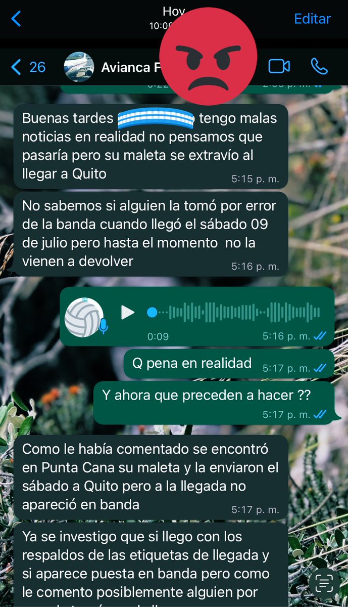 monygo83's tweet photo. Señores  @Avianca  q falta de seriedad  no puedo creer q después de 23 días q mi maleta se encontraba extraviada me dicen q  ya la encontraron y q llegó a Quito el 9 de julio . Y el día de hoy recibo otro mensaje q lamentan lo sucedido y q  se volvió a perder. acaso es una broma? https://t.co/wosyzldHAn