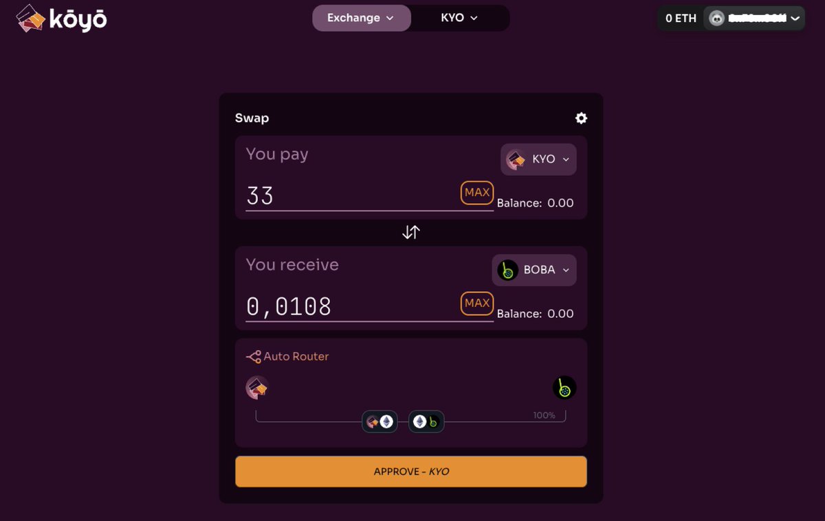 KoyoFinance's tweet photo. Here's a little extra sneak-peak of the new features from our latest update 👀

🍂 New deposit option to create your own pools

🍂 Auto-router to help you swap different tokens with no fuzz

👉 https://t.co/ADJ9JoYtMk 👈
#bobanetwork #koyofinance https://t.co/WaKGYJ73PA